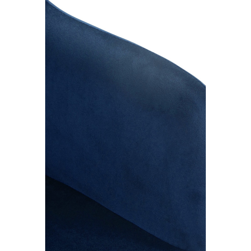 Tabouret de bar réglable haut de gamme en Velours Bleu Métal Argenté Mirexa - 7