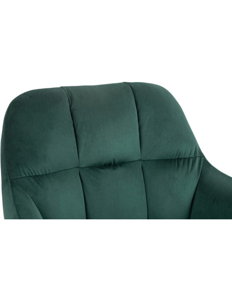 Tabouret de bar réglable haut de gamme en Velours Vert Métal Argenté Mirexa - 6