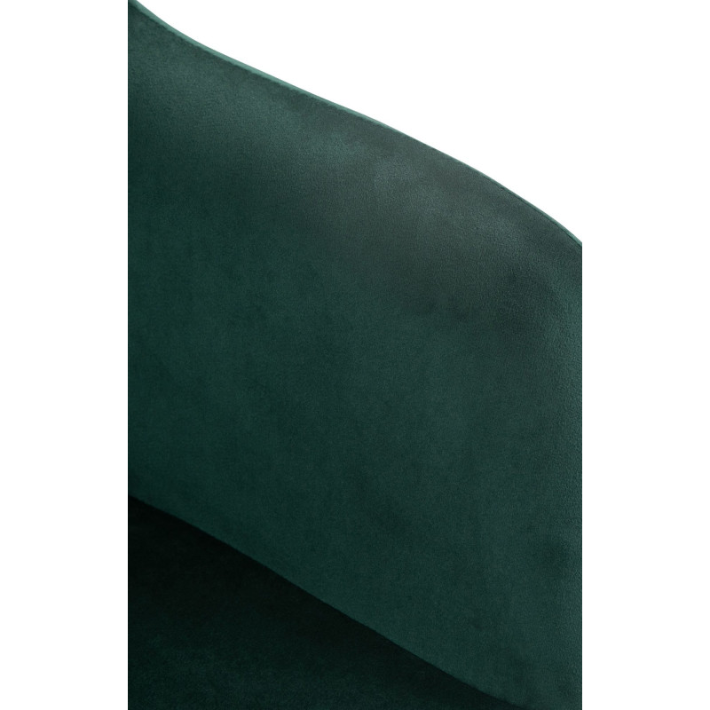 Tabouret de bar réglable haut de gamme en Velours Vert Métal Argenté Mirexa - 7