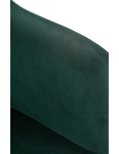 Tabouret de bar réglable haut de gamme en Velours Vert Métal Argenté Mirexa - 7