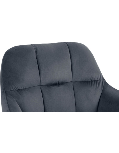 Tabouret de bar réglable haut de gamme en Velours Gris foncé Métal Argenté Mirexa - 6