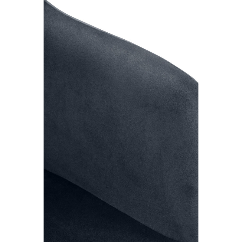 Tabouret de bar réglable haut de gamme en Velours Gris foncé Métal Argenté Mirexa - 7