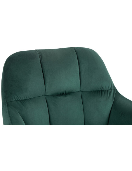 Tabouret de bar réglable haut de gamme en Velours Vert Métal Blanc Mirexa - 6