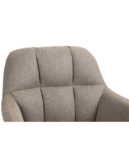 Tabouret de bar réglable haut de gamme en Tissu Taupe Métal Noir Mirexa - 6