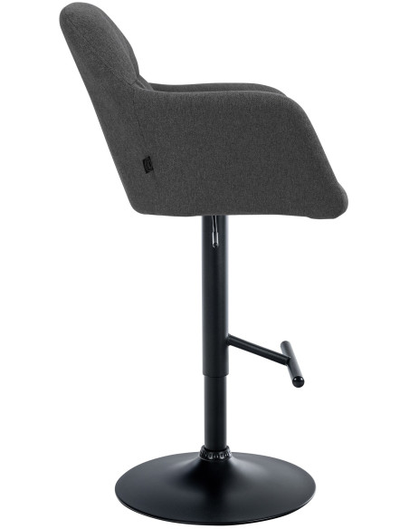 Tabouret de bar réglable haut de gamme en Tissu Gris foncé Métal Noir Mirexa - 3