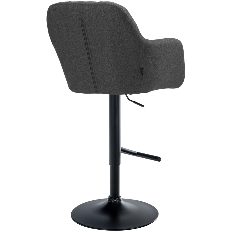 Tabouret de bar réglable haut de gamme en Tissu Gris foncé Métal Noir Mirexa - 4