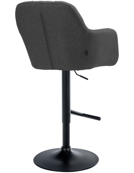 Tabouret de bar réglable haut de gamme en Tissu Gris foncé Métal Noir Mirexa - 4