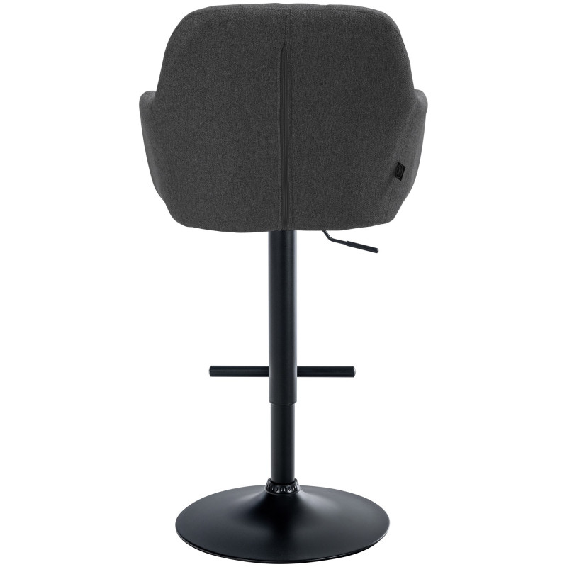Tabouret de bar réglable haut de gamme en Tissu Gris foncé Métal Noir Mirexa - 5