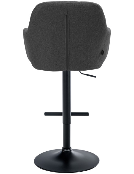Tabouret de bar réglable haut de gamme en Tissu Gris foncé Métal Noir Mirexa - 5