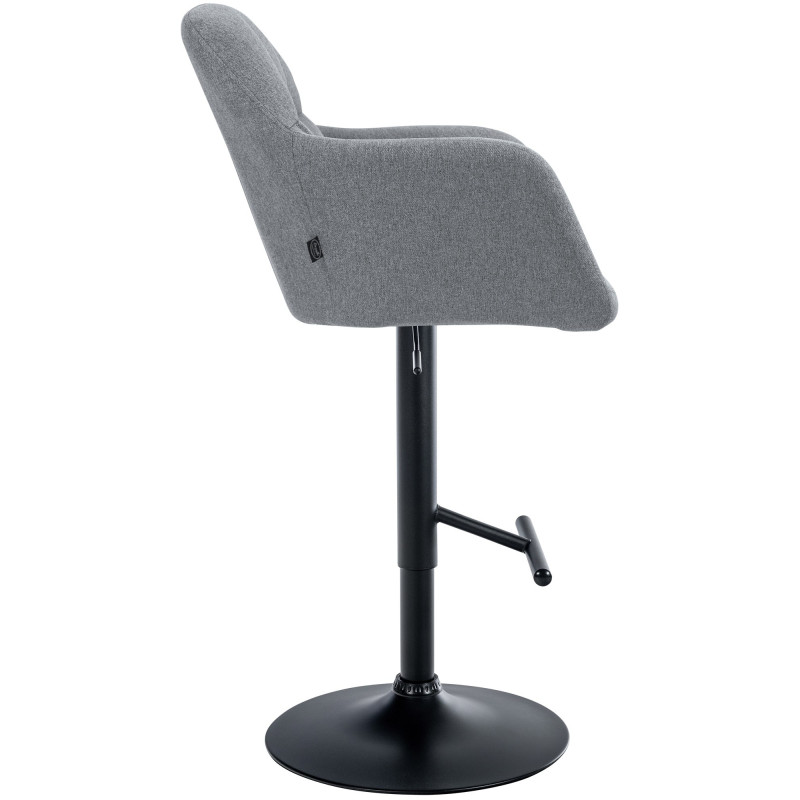 Tabouret de bar réglable haut de gamme en Tissu Gris Métal Noir Mirexa - 3