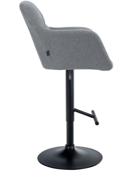 Tabouret de bar réglable haut de gamme en Tissu Gris Métal Noir Mirexa - 3
