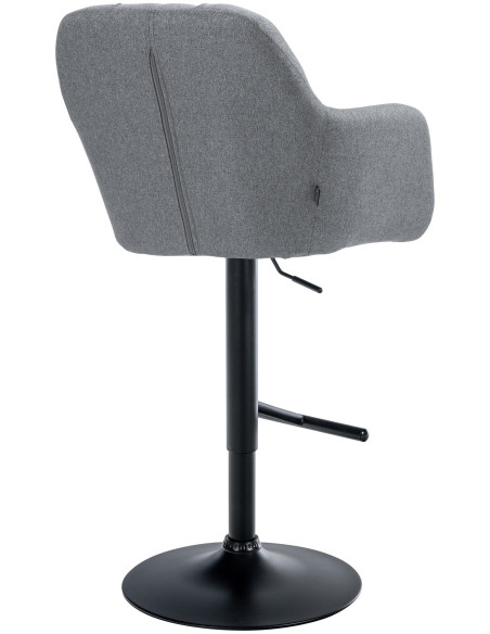Tabouret de bar réglable haut de gamme en Tissu Gris Métal Noir Mirexa - 4