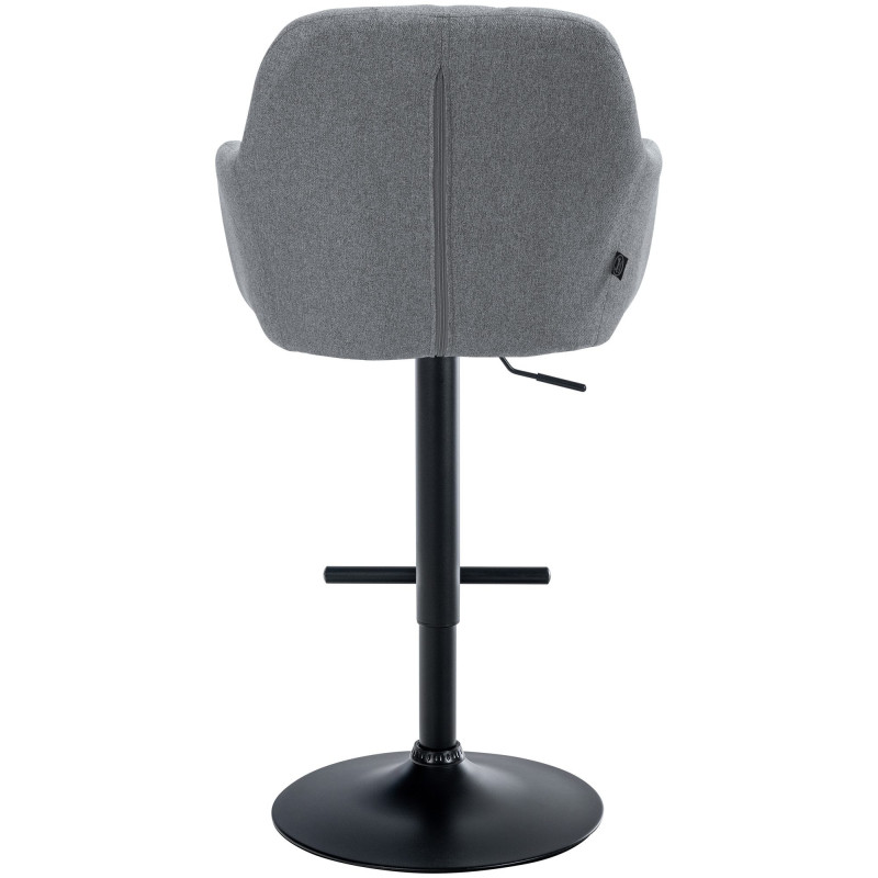 Tabouret de bar réglable haut de gamme en Tissu Gris Métal Noir Mirexa - 5