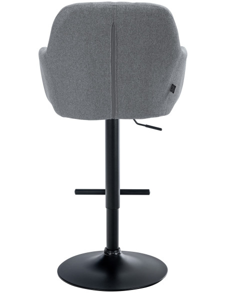 Tabouret de bar réglable haut de gamme en Tissu Gris Métal Noir Mirexa - 5