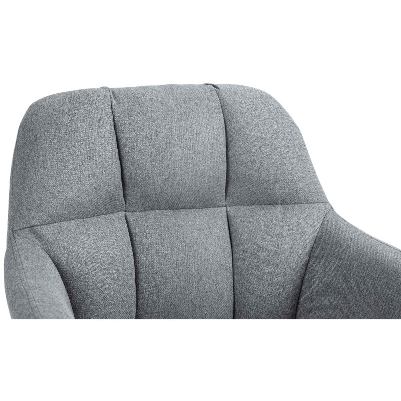 Tabouret de bar réglable haut de gamme en Tissu Gris Métal Noir Mirexa - 6