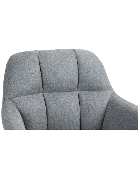 Tabouret de bar réglable haut de gamme en Tissu Gris Métal Noir Mirexa - 6