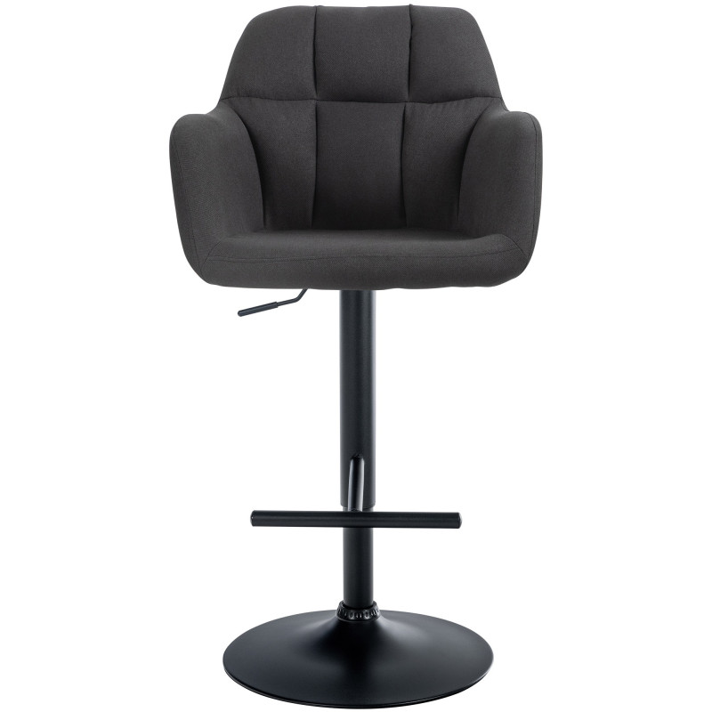 Tabouret de bar réglable haut de gamme en Tissu Noir Métal Noir Mirexa - 2