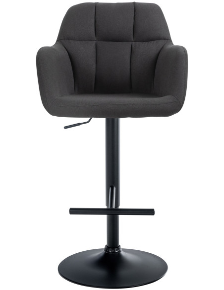 Tabouret de bar réglable haut de gamme en Tissu Noir Métal Noir Mirexa - 2