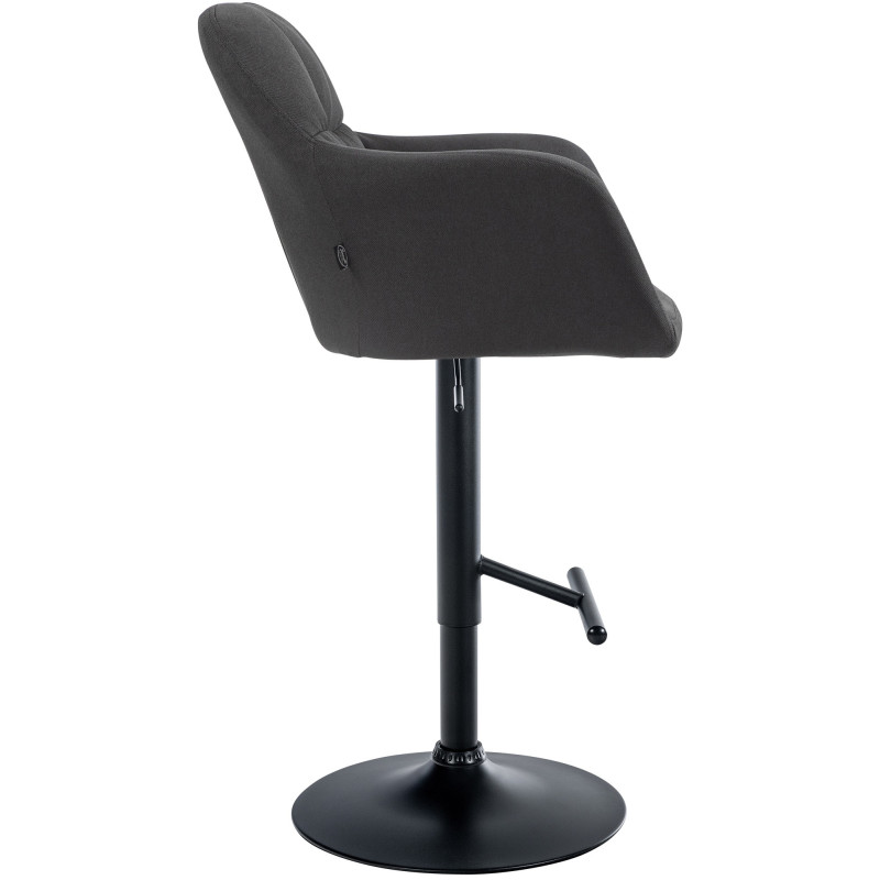 Tabouret de bar réglable haut de gamme en Tissu Noir Métal Noir Mirexa - 3