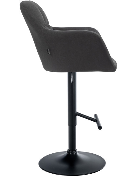 Tabouret de bar réglable haut de gamme en Tissu Noir Métal Noir Mirexa - 3
