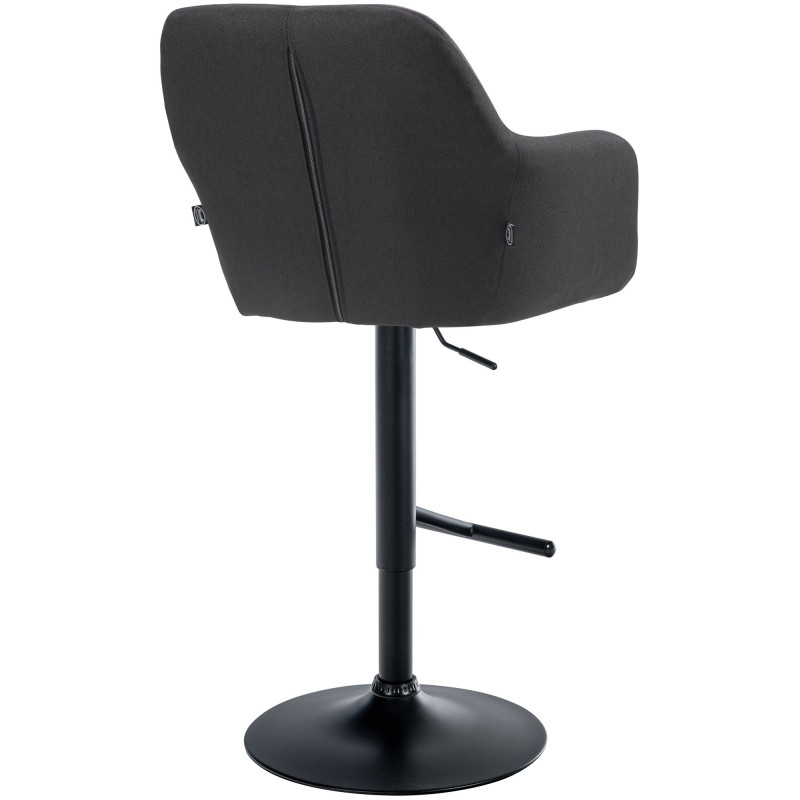 Tabouret de bar réglable haut de gamme en Tissu Noir Métal Noir Mirexa - 4
