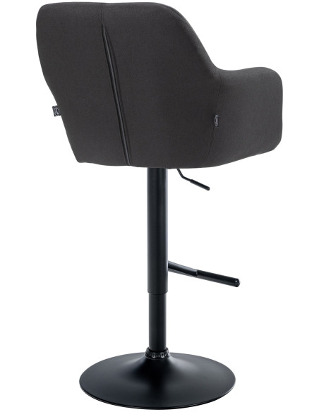 Tabouret de bar réglable haut de gamme en Tissu Noir Métal Noir Mirexa - 4