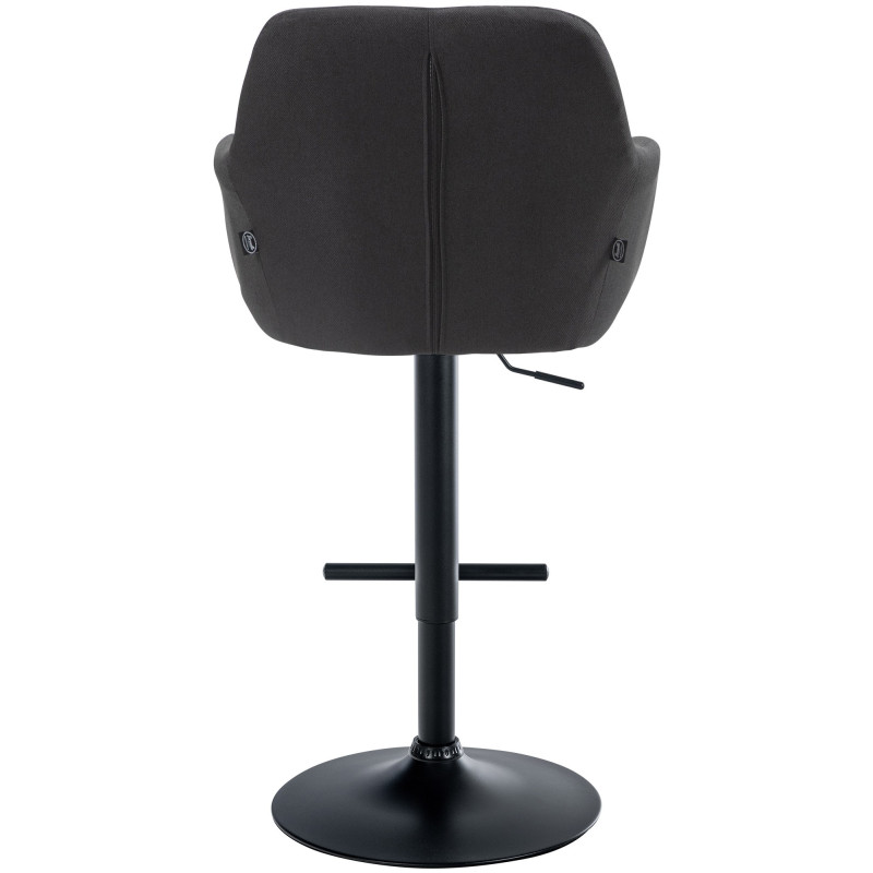 Tabouret de bar réglable haut de gamme en Tissu Noir Métal Noir Mirexa - 5