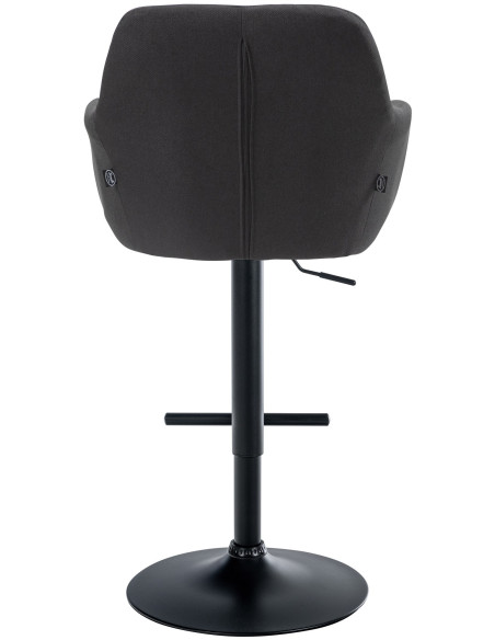 Tabouret de bar réglable haut de gamme en Tissu Noir Métal Noir Mirexa - 5