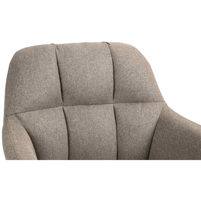 Tabouret de bar réglable haut de gamme en Tissu Taupe Métal Argenté Mirexa - 6