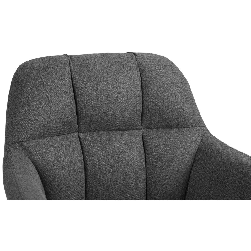 Tabouret de bar réglable haut de gamme en Tissu Gris foncé Métal Argenté Mirexa - 6