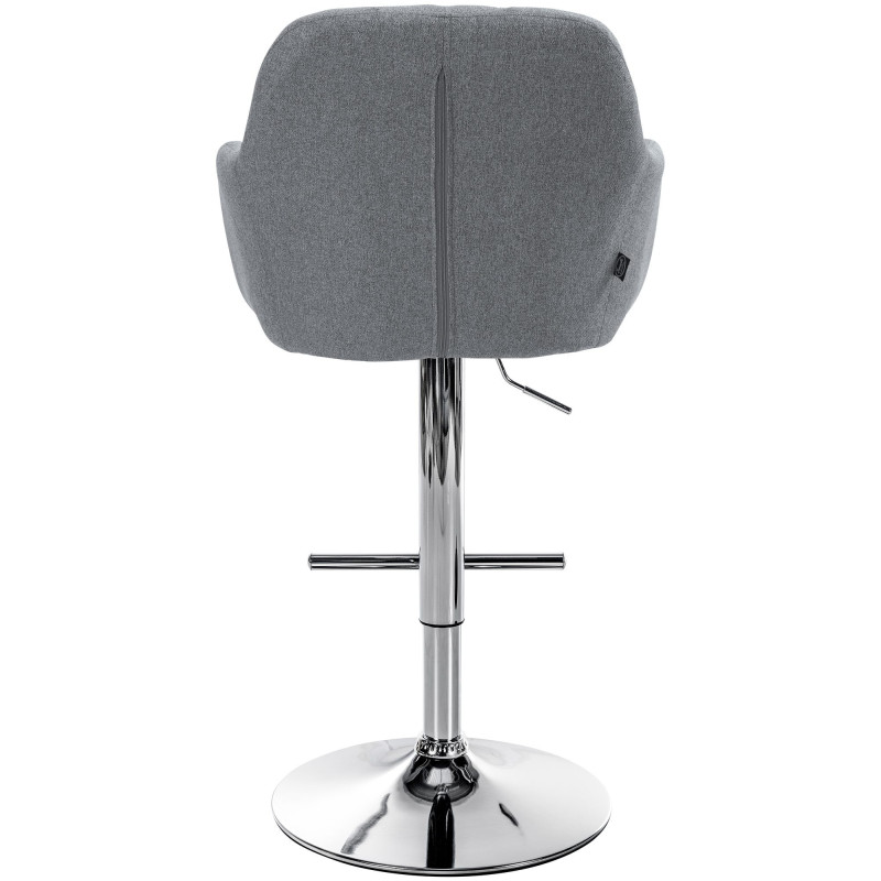 Tabouret de bar réglable haut de gamme en Tissu Gris Métal Argenté Mirexa - 5