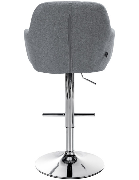 Tabouret de bar réglable haut de gamme en Tissu Gris Métal Argenté Mirexa - 5