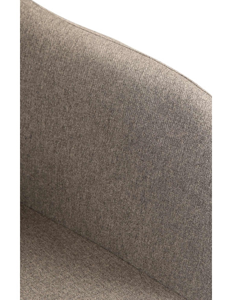 Tabouret de bar réglable haut de gamme en Tissu Taupe Métal Blanc Mirexa - 7