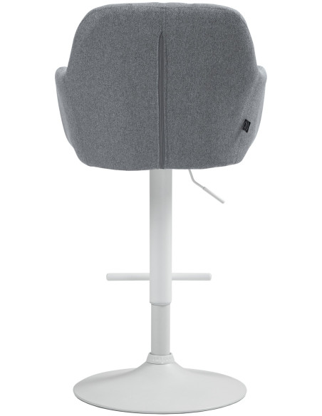 Tabouret de bar réglable haut de gamme en Tissu Gris Métal Blanc Mirexa - 5