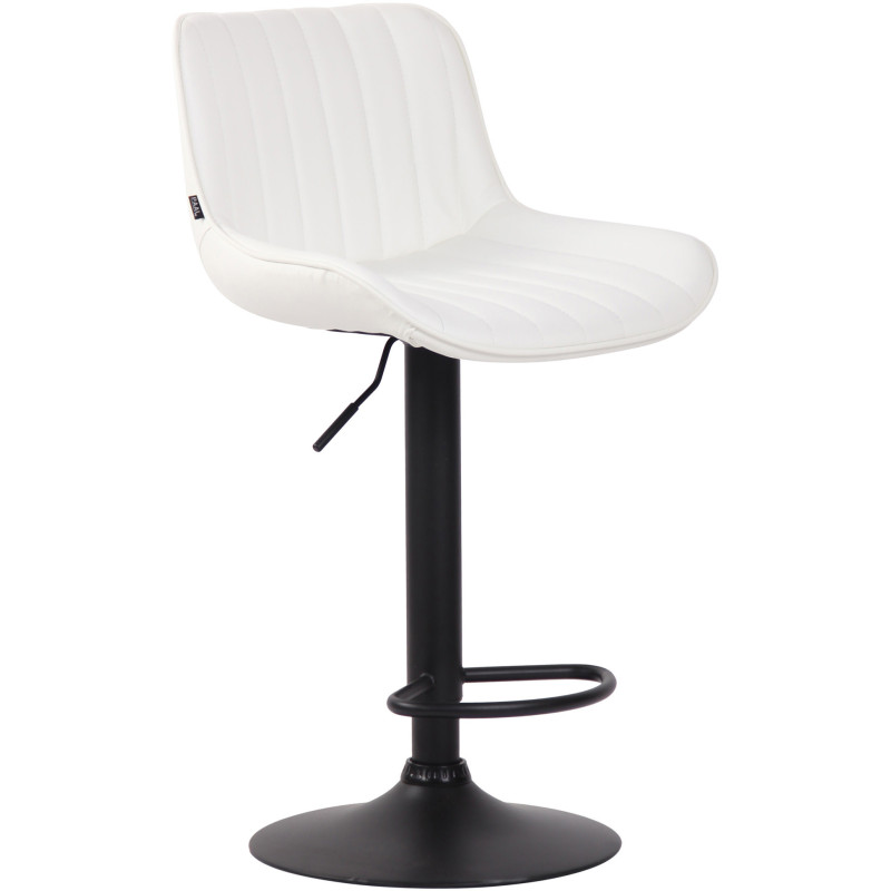 Tabouret de bar Avec dossier Nelson en Polyuréthane Blanc Métal Noir Mat - 1