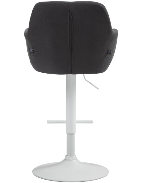 Tabouret de bar réglable haut de gamme en Tissu Noir Métal Blanc Mirexa - 5
