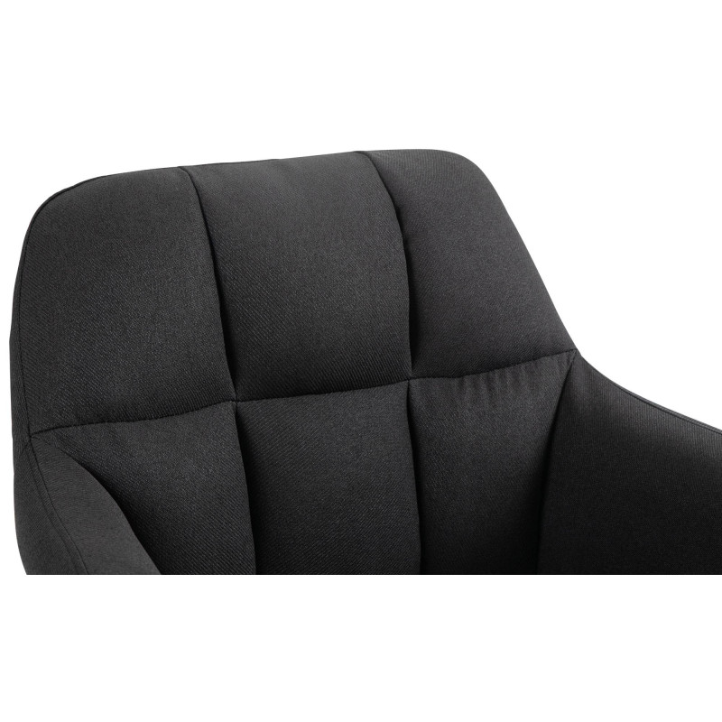 Tabouret de bar réglable haut de gamme en Tissu Noir Métal Blanc Mirexa - 6