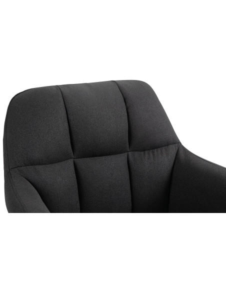 Tabouret de bar réglable haut de gamme en Tissu Noir Métal Blanc Mirexa - 6