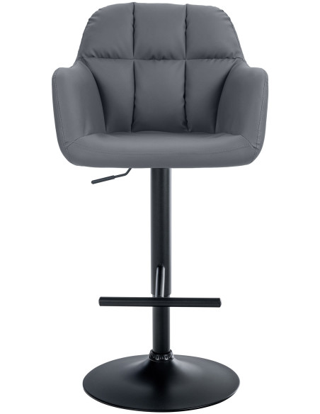 Tabouret de bar réglable haut de gamme en Polyuréthane Gris Métal Noir Mirexa - 2