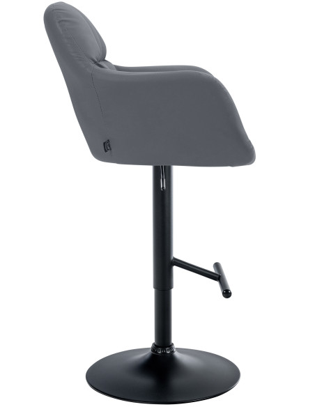 Tabouret de bar réglable haut de gamme en Polyuréthane Gris Métal Noir Mirexa - 3