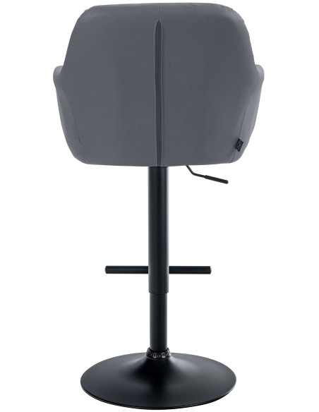 Tabouret de bar réglable haut de gamme en Polyuréthane Gris Métal Noir Mirexa - 5
