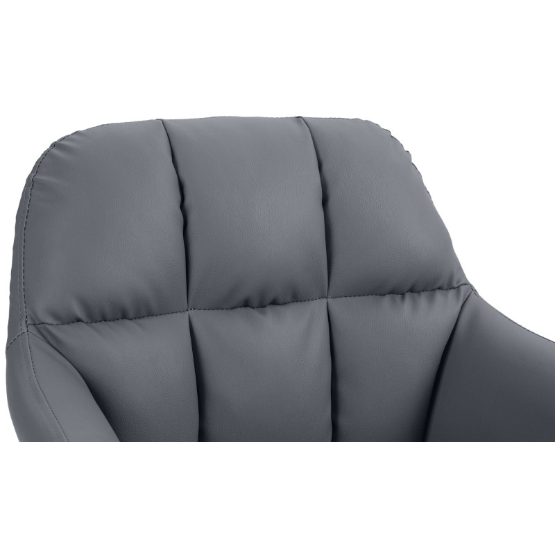 Tabouret de bar réglable haut de gamme en Polyuréthane Gris Métal Noir Mirexa - 6