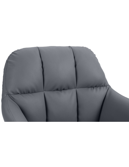 Tabouret de bar réglable haut de gamme en Polyuréthane Gris Métal Noir Mirexa - 6