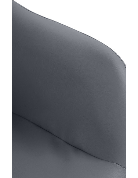 Tabouret de bar réglable haut de gamme en Polyuréthane Gris Métal Blanc Mirexa - 7