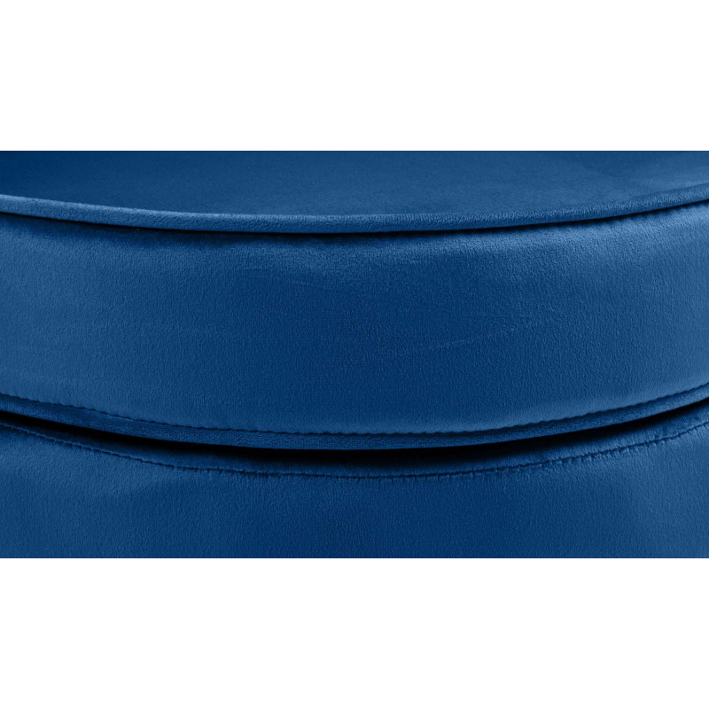 Fauteuil de table original arrondi en Velours Bleu Métal Doré Alisven - 4