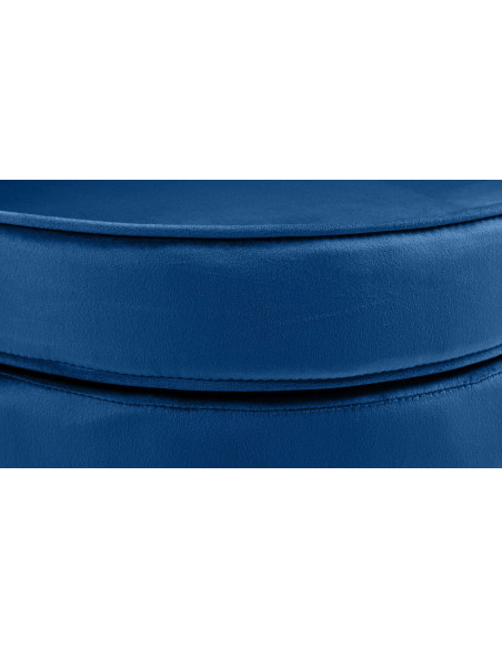 Fauteuil de table original arrondi en Velours Bleu Métal Doré Alisven - 4