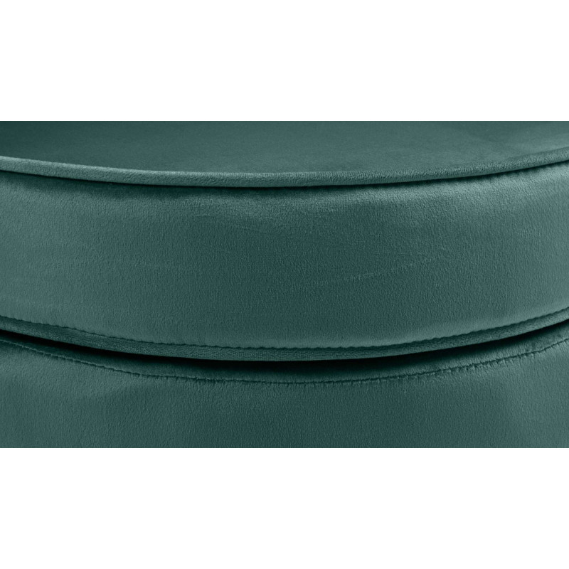 Fauteuil de table original arrondi en Velours Vert Métal Doré Alisven - 4