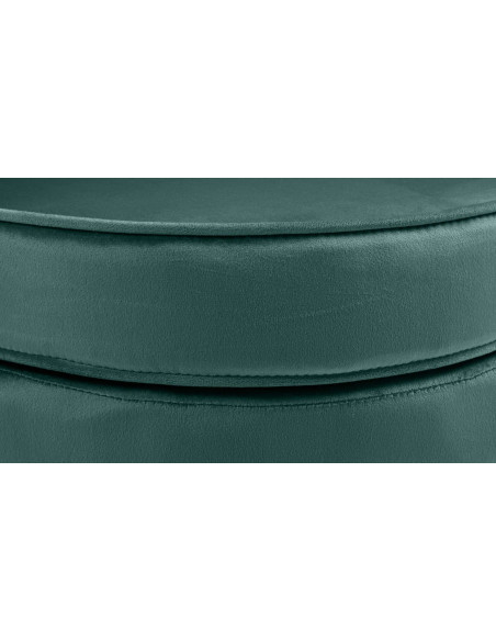 Fauteuil de table original arrondi en Velours Vert Métal Doré Alisven - 4