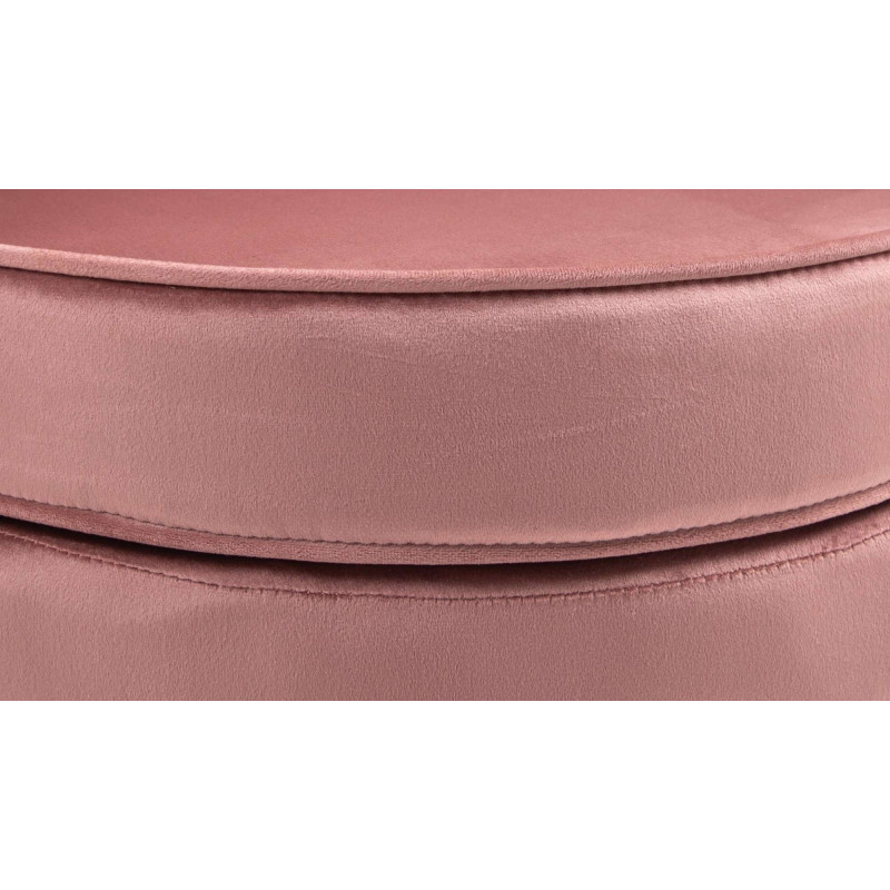 Fauteuil de table original arrondi en Velours Rose Métal Doré Alisven - 4