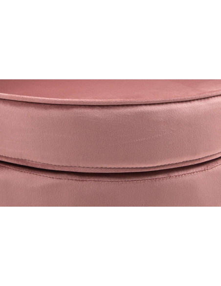 Fauteuil de table original arrondi en Velours Rose Métal Doré Alisven - 4